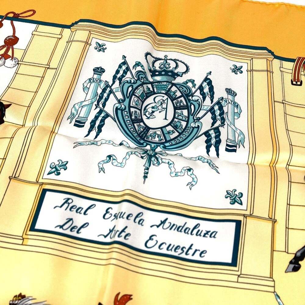 HERMES White Silk Scarf - Picture 9 of 14